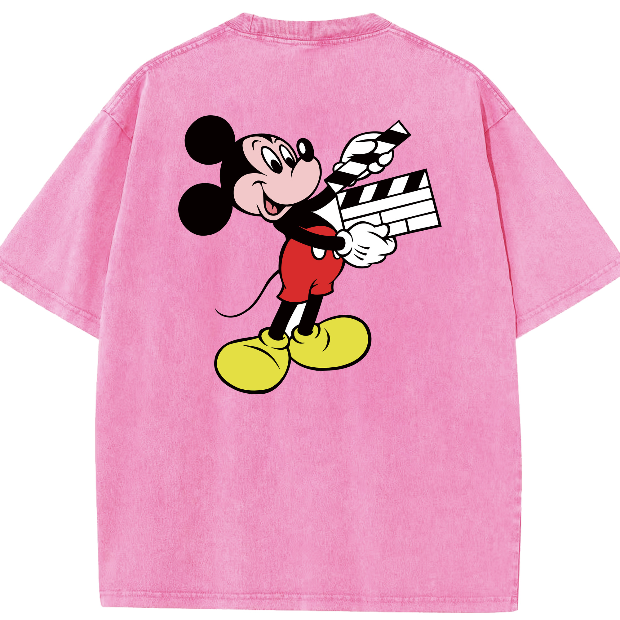 （画像用） ミッキーマウス Mickey Mouse 綿100% ヴィンテージ風 半袖Tシャツ（背面プリント）